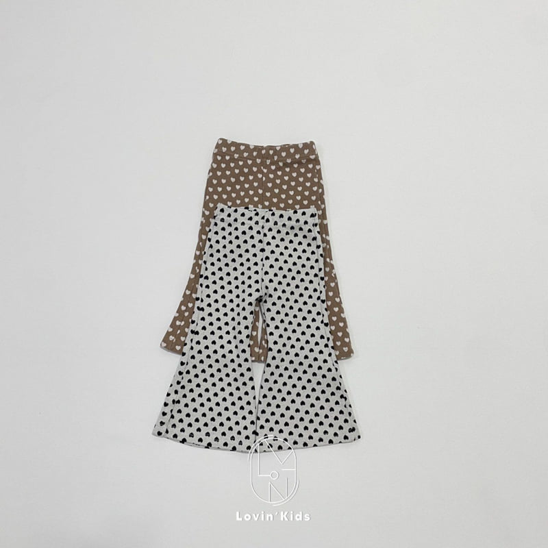 Lovin - Korean Baby Fashion - #babyfever - Heart Bootcut Pants - 12