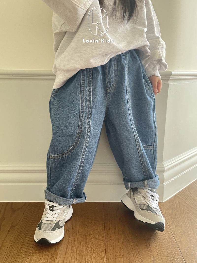 Lovin - Korean Baby Fashion - #babygirlfashion - Two-slit Denim Pants