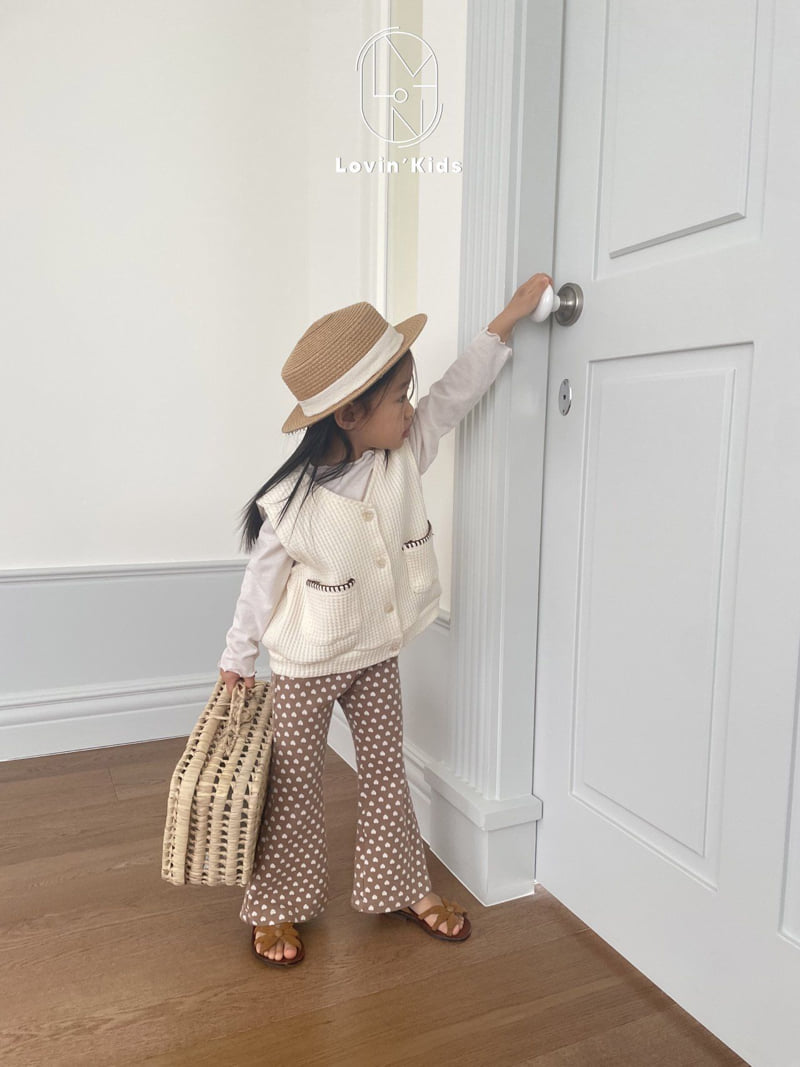 Lovin - Korean Baby Fashion - #babyoutfit - Heart Bootcut Pants - 3
