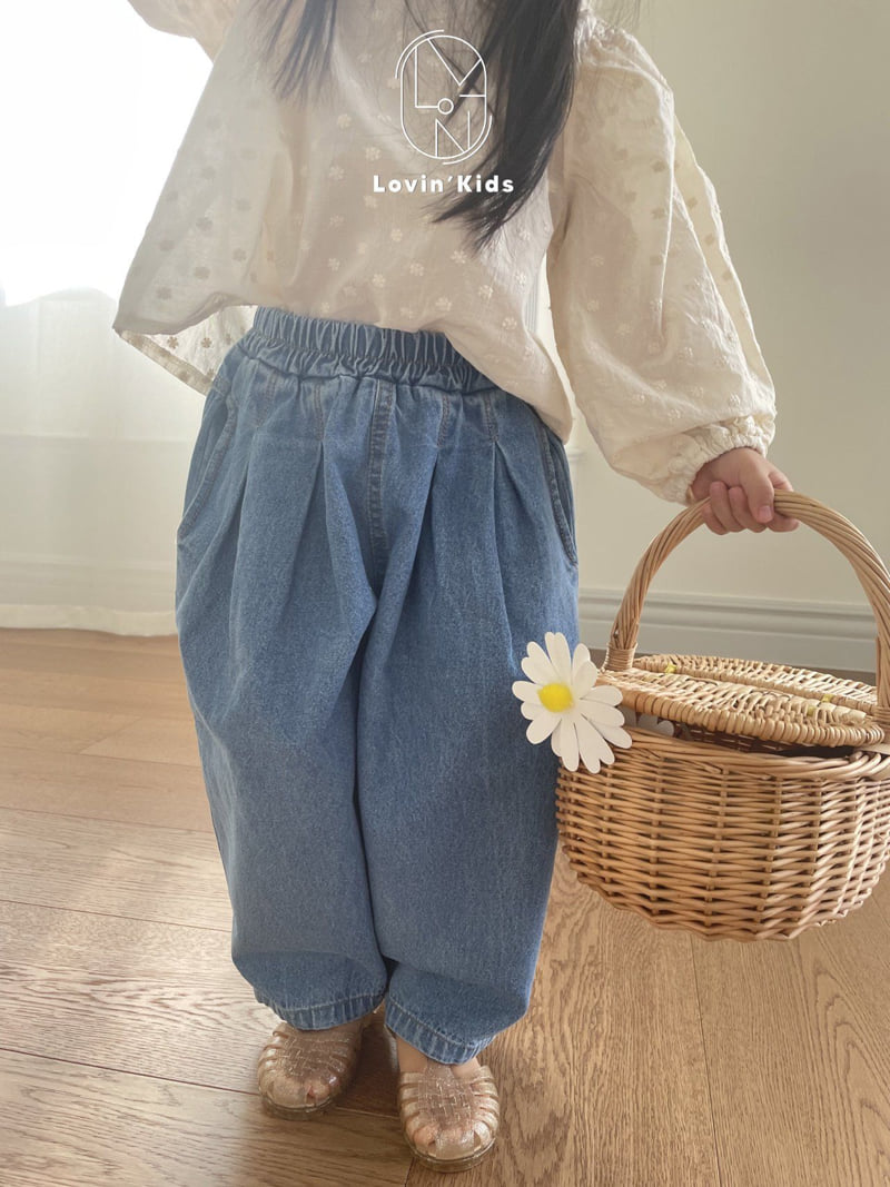 Lovin - Korean Baby Fashion - #babyoutfit - Stitch Denim Pants