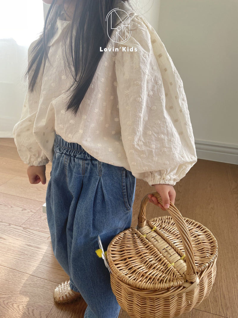 Lovin - Korean Baby Fashion - #onlinebabyboutique - Stitch Denim Pants - 3