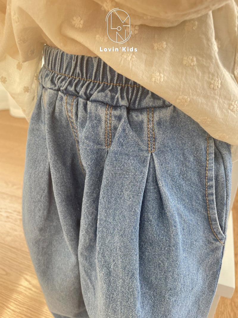 Lovin - Korean Baby Fashion - #onlinebabyboutique - Stitch Denim Pants - 4