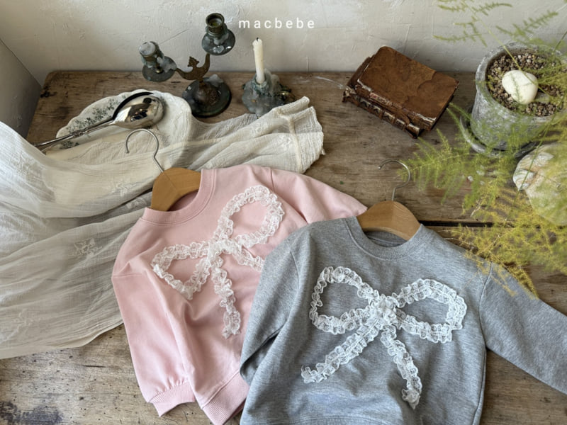 Mac - Korean Baby Fashion - #babyboutique - Lace Ribbon Sweatshirts - 10