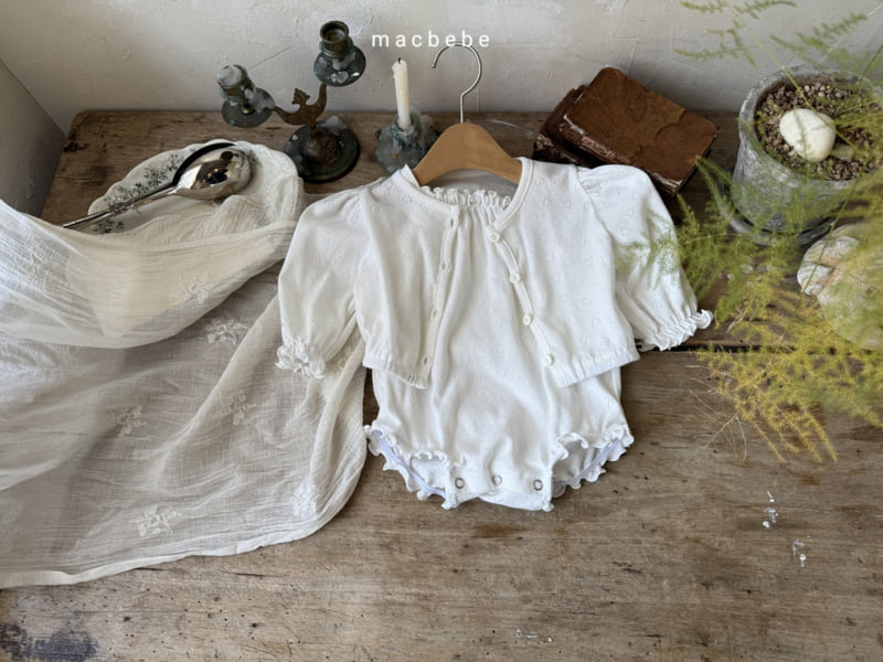 Mac - Korean Baby Fashion - #babyclothing - Eyelet Cardigan Set - 10