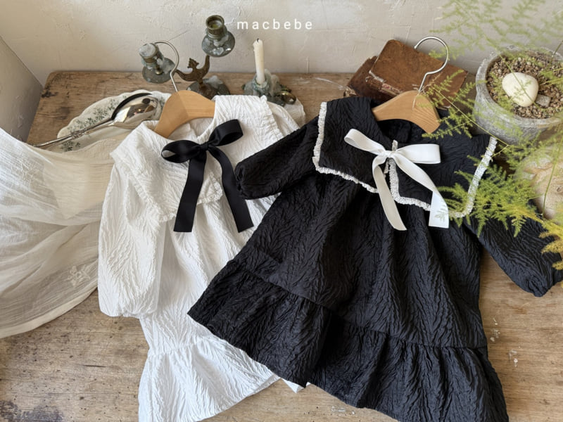 Mac - Korean Baby Fashion - #babyclothing - Jacquard Big Collar One-piece - 8
