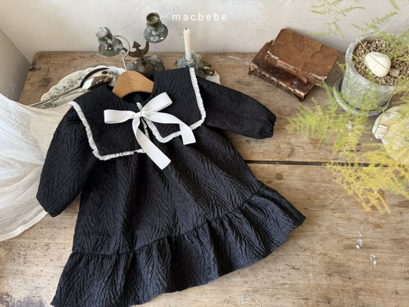 Mac - Korean Baby Fashion - #babyfever - Jacquard Big Collar One-piece - 10