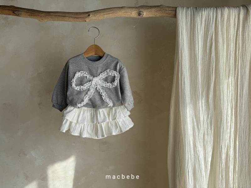 Mac - Korean Baby Fashion - #babylifestyle - Lace Ribbon Sweatshirts