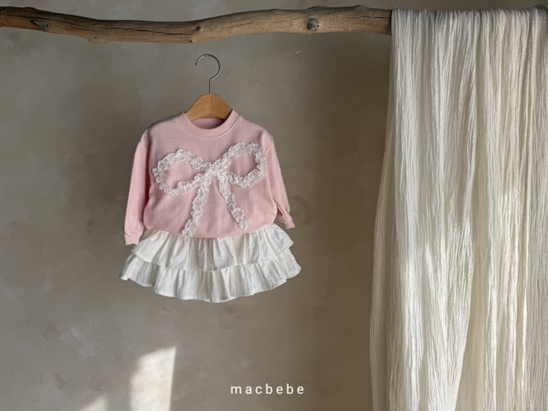 Mac - Korean Baby Fashion - #babyoninstagram - Lace Ribbon Sweatshirts - 2
