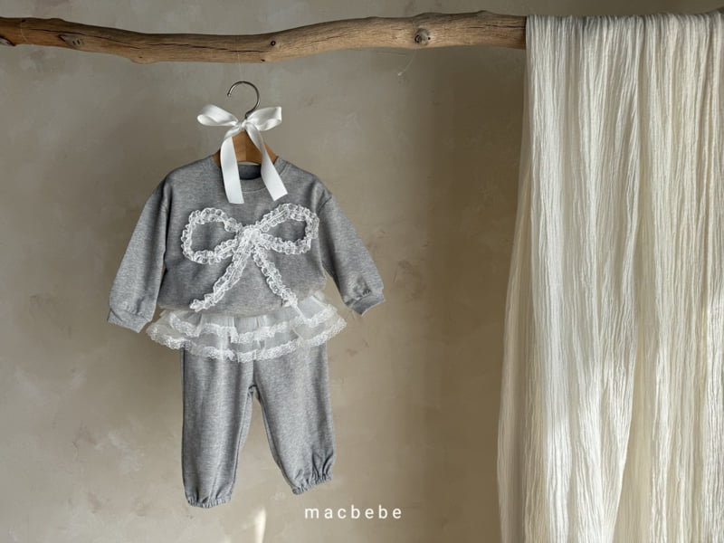 Mac - Korean Baby Fashion - #babyootd - Lace Ribbon Sweatshirts - 3