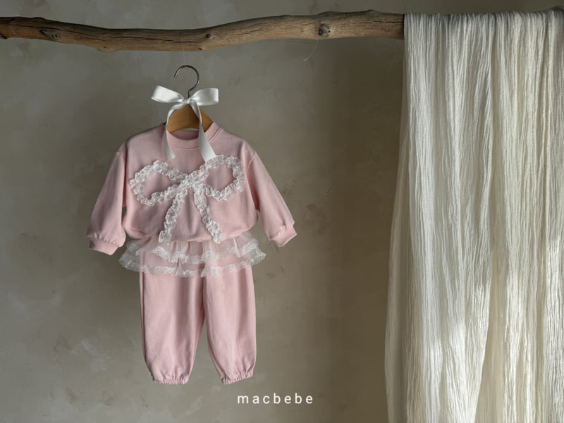 Mac - Korean Baby Fashion - #babyootd - Lace Ribbon Sweatshirts - 4