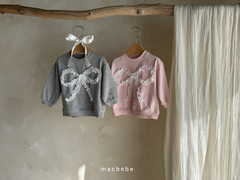 Mac - Korean Baby Fashion - #babyoutfit - Lace Ribbon Sweatshirts - 5