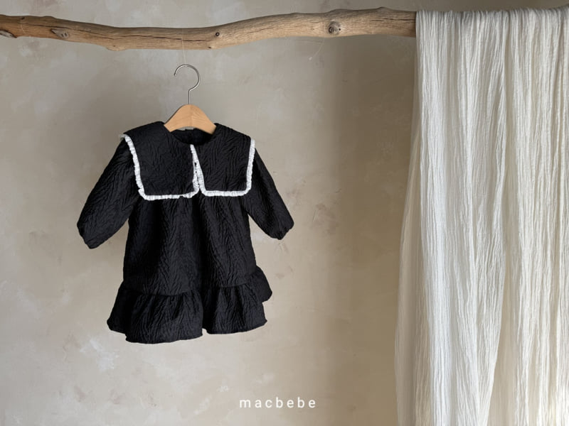 Mac - Korean Baby Fashion - #babywear - Jacquard Big Collar One-piece - 2