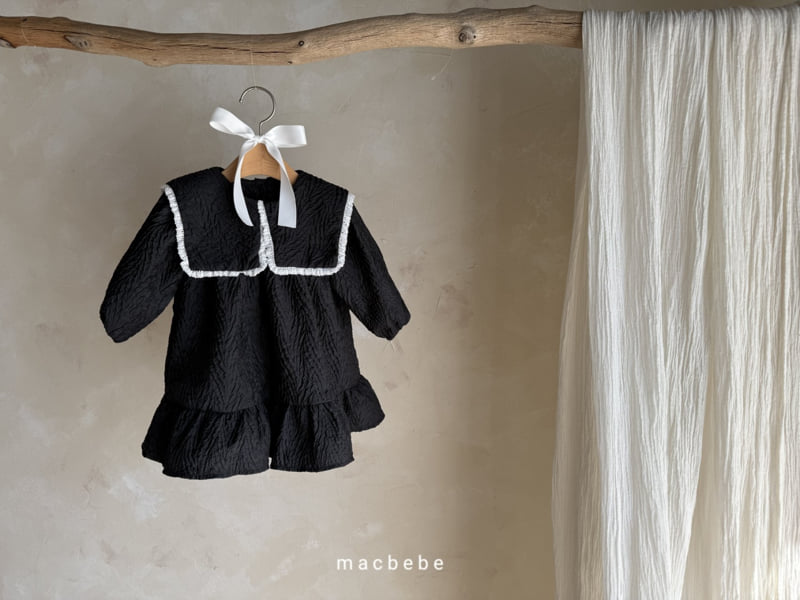 Mac - Korean Baby Fashion - #onlinebabyboutique - Jacquard Big Collar One-piece - 3