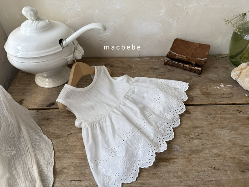 Mac - Korean Baby Fashion - #onlinebabyboutique - Sleeveless Lace One-piece - 9
