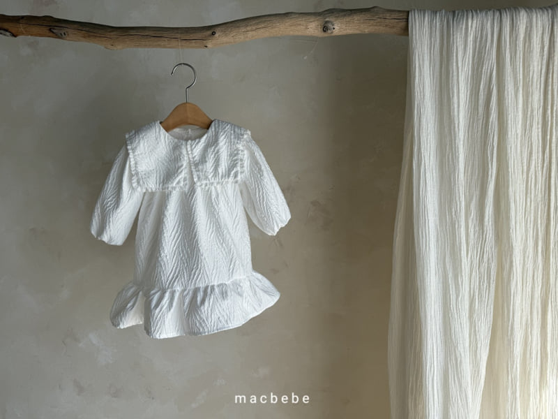 Mac - Korean Baby Fashion - #onlinebabyboutique - Jacquard Big Collar One-piece - 4