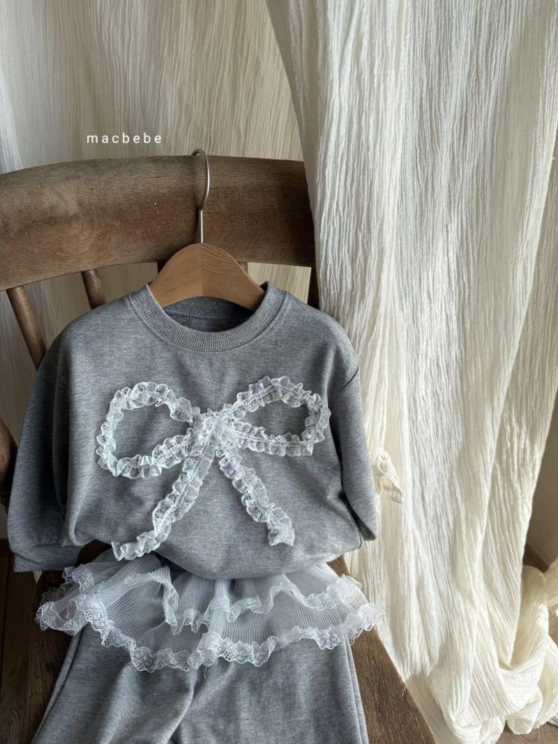 Mac - Korean Baby Fashion - #onlinebabyshop - Lace Ribbon Sweatshirts - 8