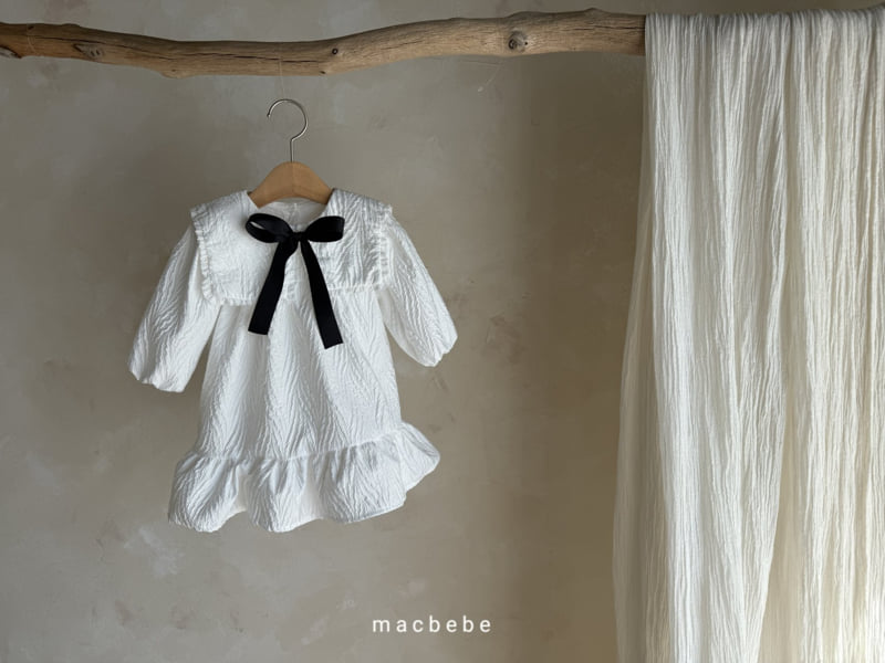 Mac - Korean Baby Fashion - #smilingbaby - Jacquard Big Collar One-piece - 5