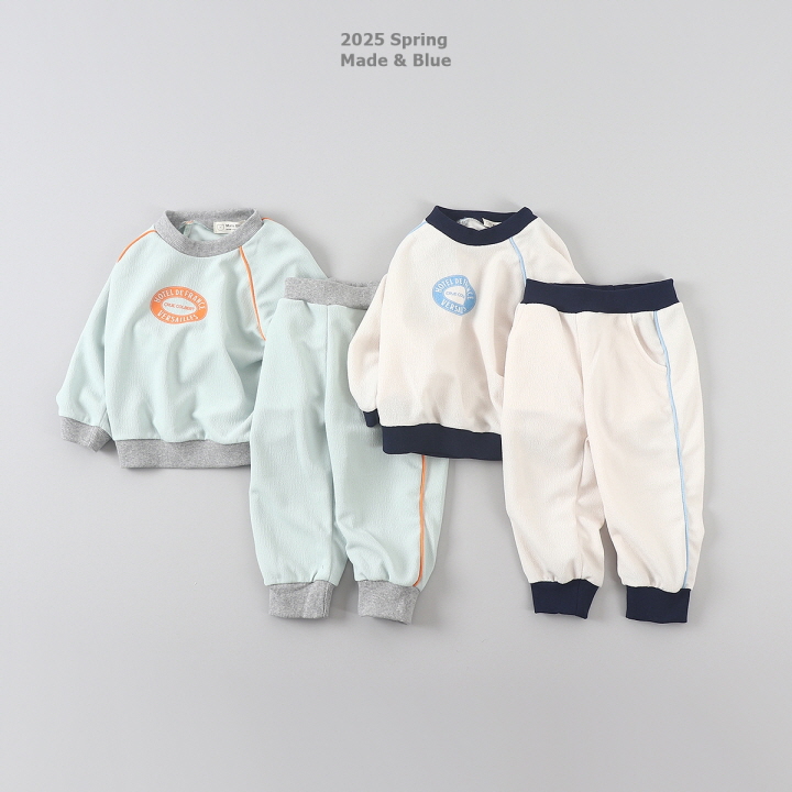 Made Blue - Korean Children Fashion - #Kfashion4kids - Line Top Bottom Set - 2