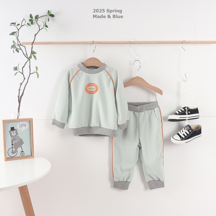 Made Blue - Korean Children Fashion - #littlefashionista - Line Top Bottom Set - 4