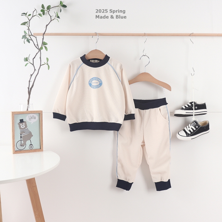 Made Blue - Korean Children Fashion - #minifashionista - Line Top Bottom Set - 5