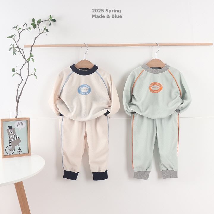 Made Blue - Korean Children Fashion - #prettylittlegirls - Line Top Bottom Set - 6