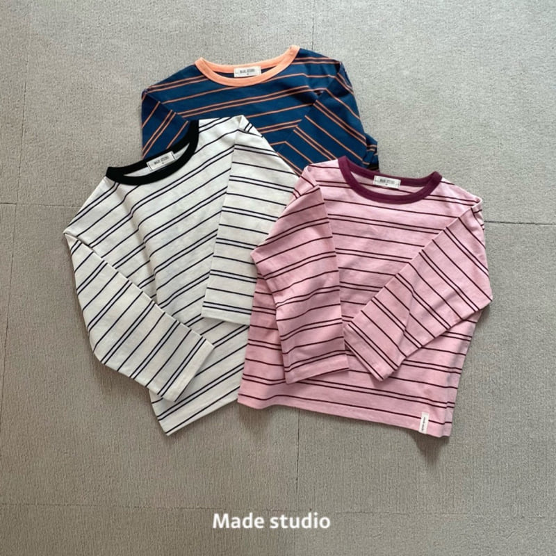 Made Studio - Korean Children Fashion - #childofig - Crunch Stripe Tee - 2
