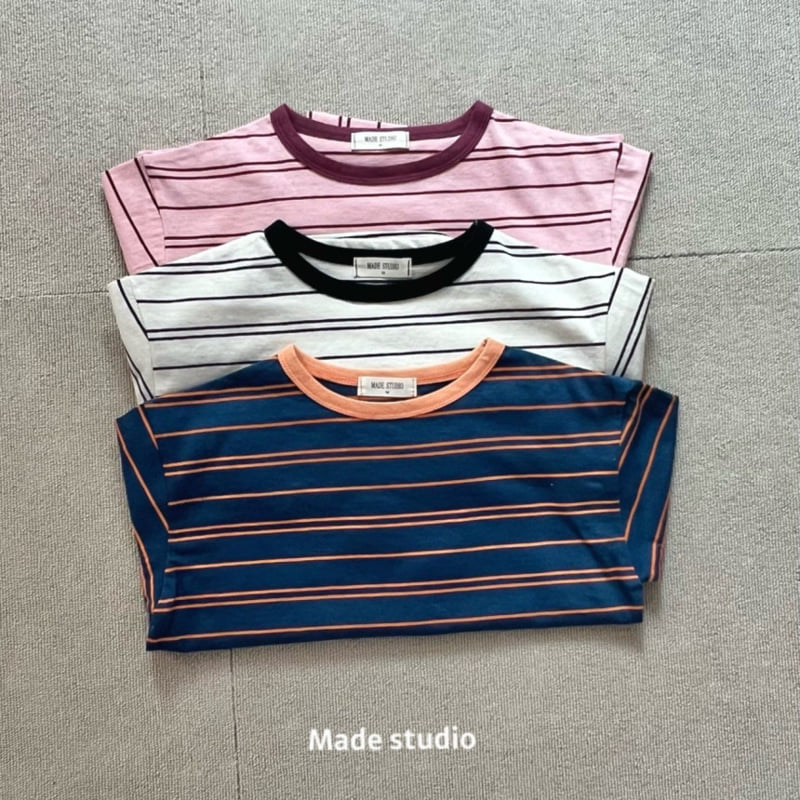 Made Studio - Korean Children Fashion - #childrensboutique - Crunch Stripe Tee - 3