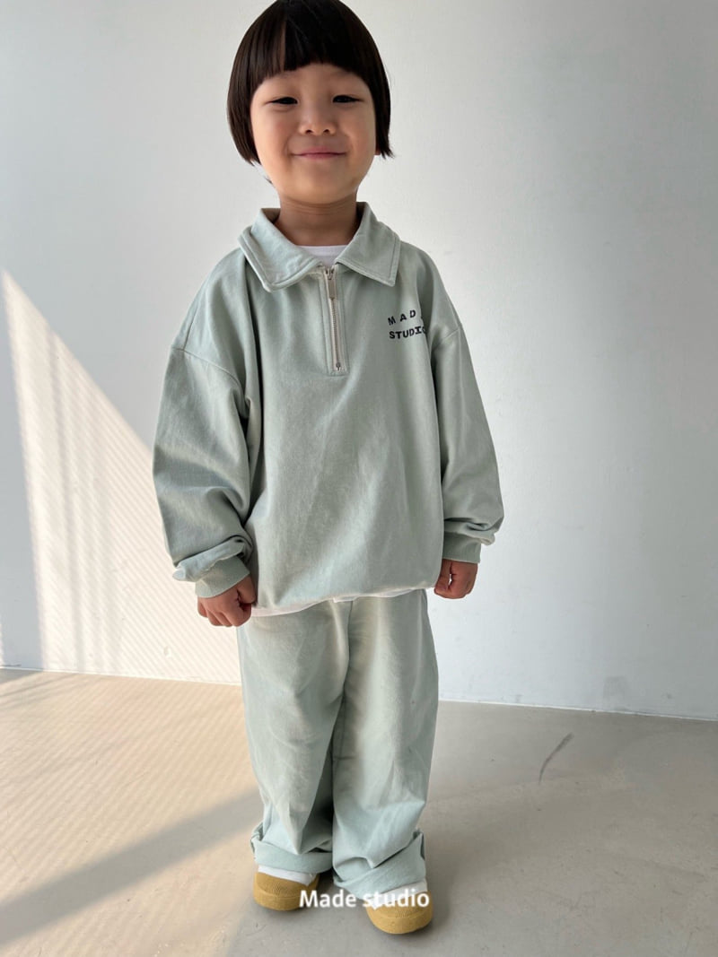 Made Studio - Korean Children Fashion - #designkidswear - Half Zip-Up Collar Tee - 9