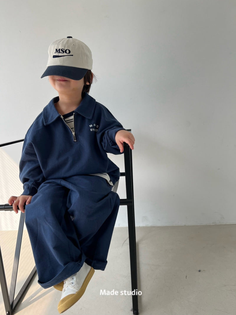Made Studio - Korean Children Fashion - #discoveringself - Half Zip-Up Collar Tee - 10