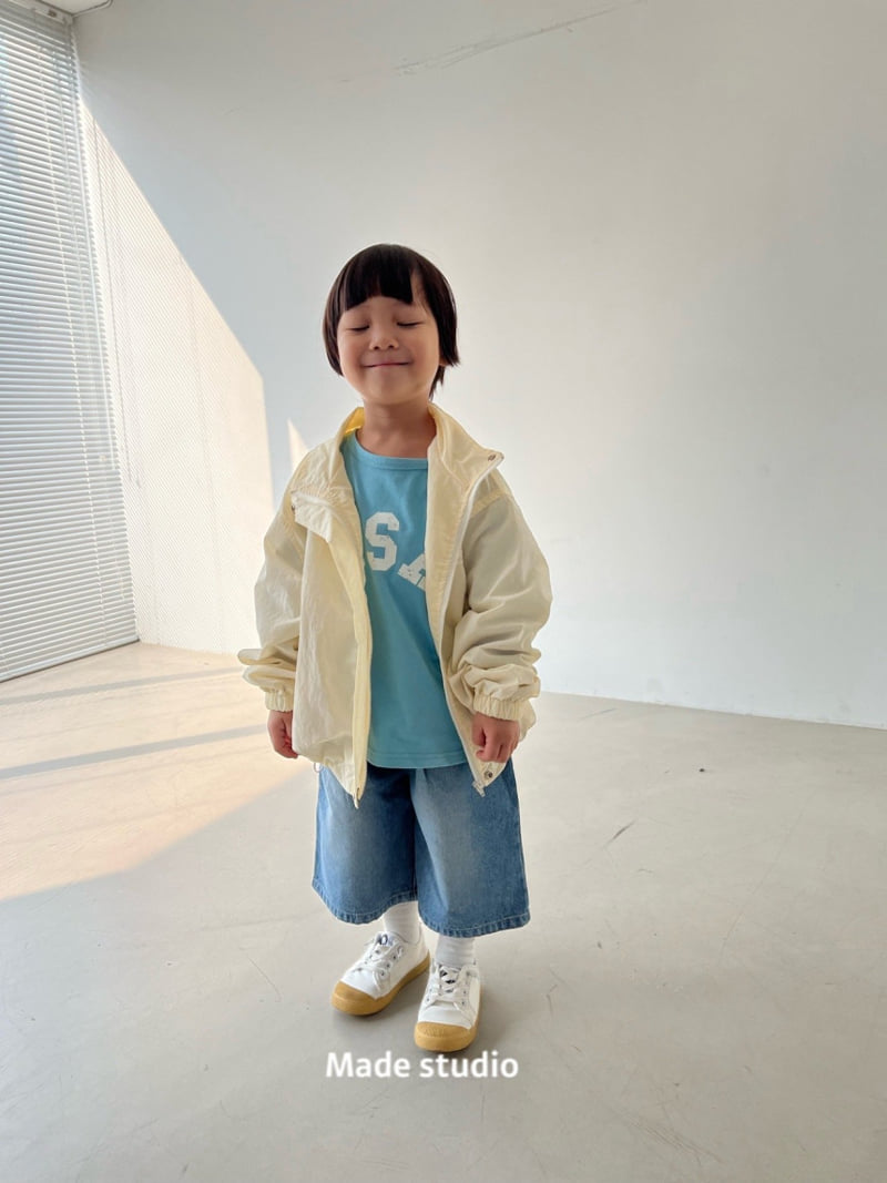 Made Studio - Korean Children Fashion - #fashionkids - Blue Half Pants - 4