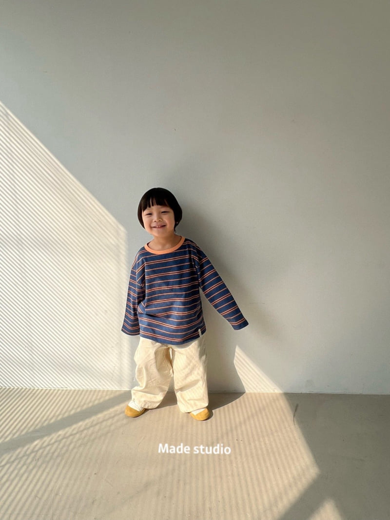 Made Studio - Korean Children Fashion - #kidzfashiontrend - Crunch Stripe Tee - 9