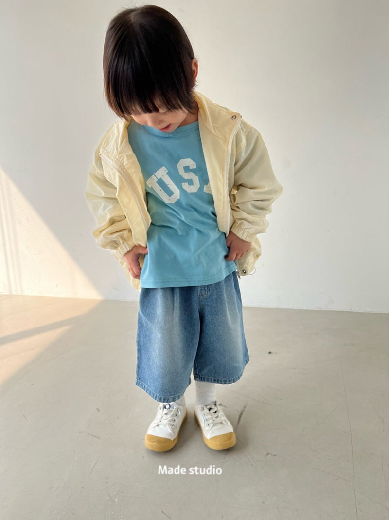 Made Studio - Korean Children Fashion - #kidzfashiontrend - Blue Half Pants - 6
