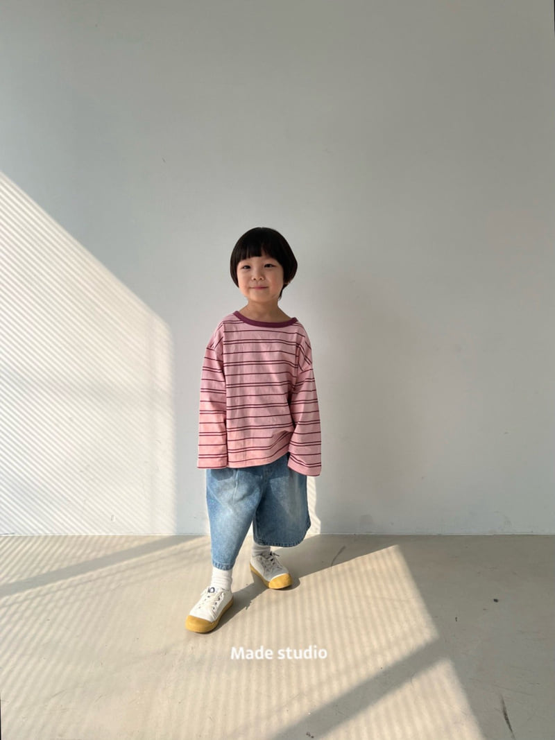 Made Studio - Korean Children Fashion - #littlefashionista - Crunch Stripe Tee - 11