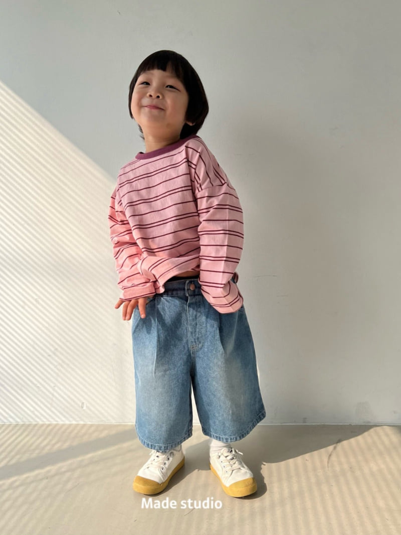 Made Studio - Korean Children Fashion - #littlefashionista - Blue Half Pants - 8