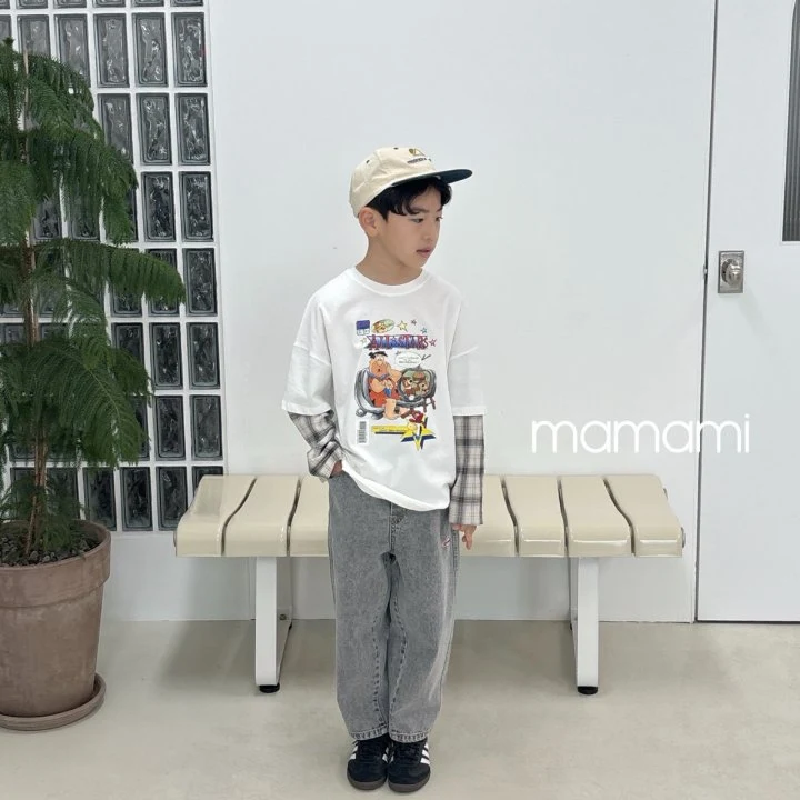Mamami - Korean Children Fashion - #childrensboutique - Layered Check Tee - 4