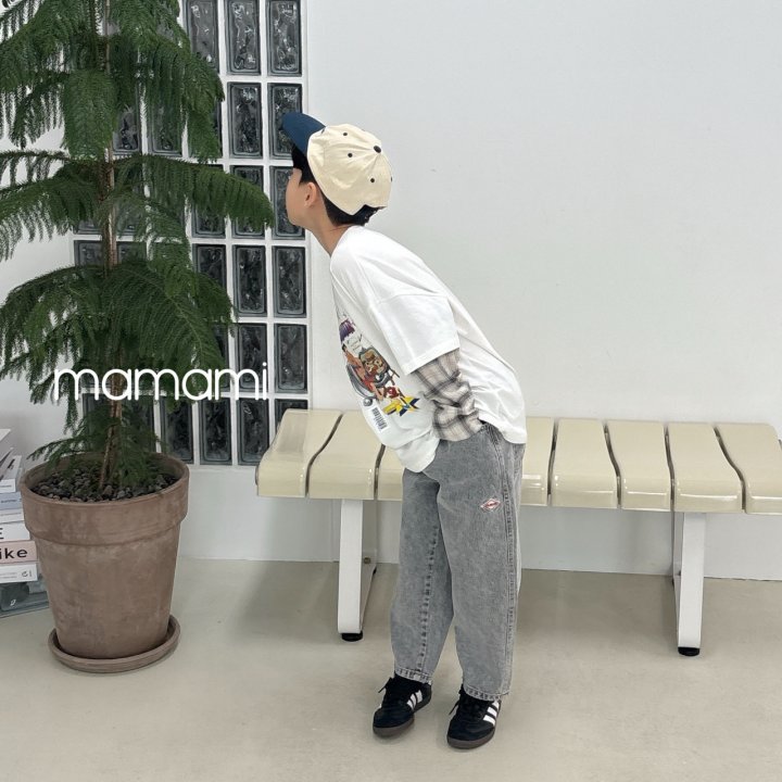Mamami - Korean Children Fashion - #kidsshorts - Layered Check Tee - 7