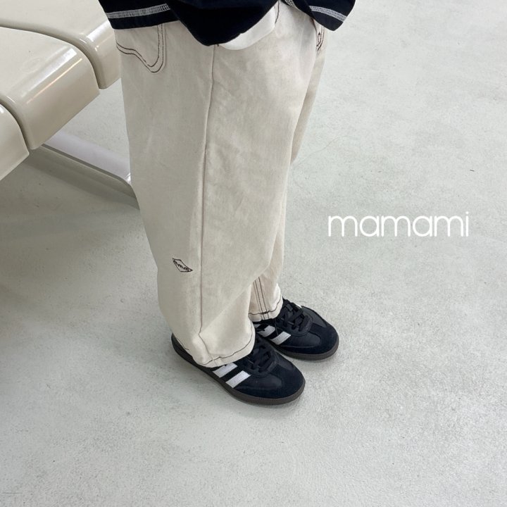 Mamami - Korean Children Fashion - #todddlerfashion - Stitch Wide Pants - 7