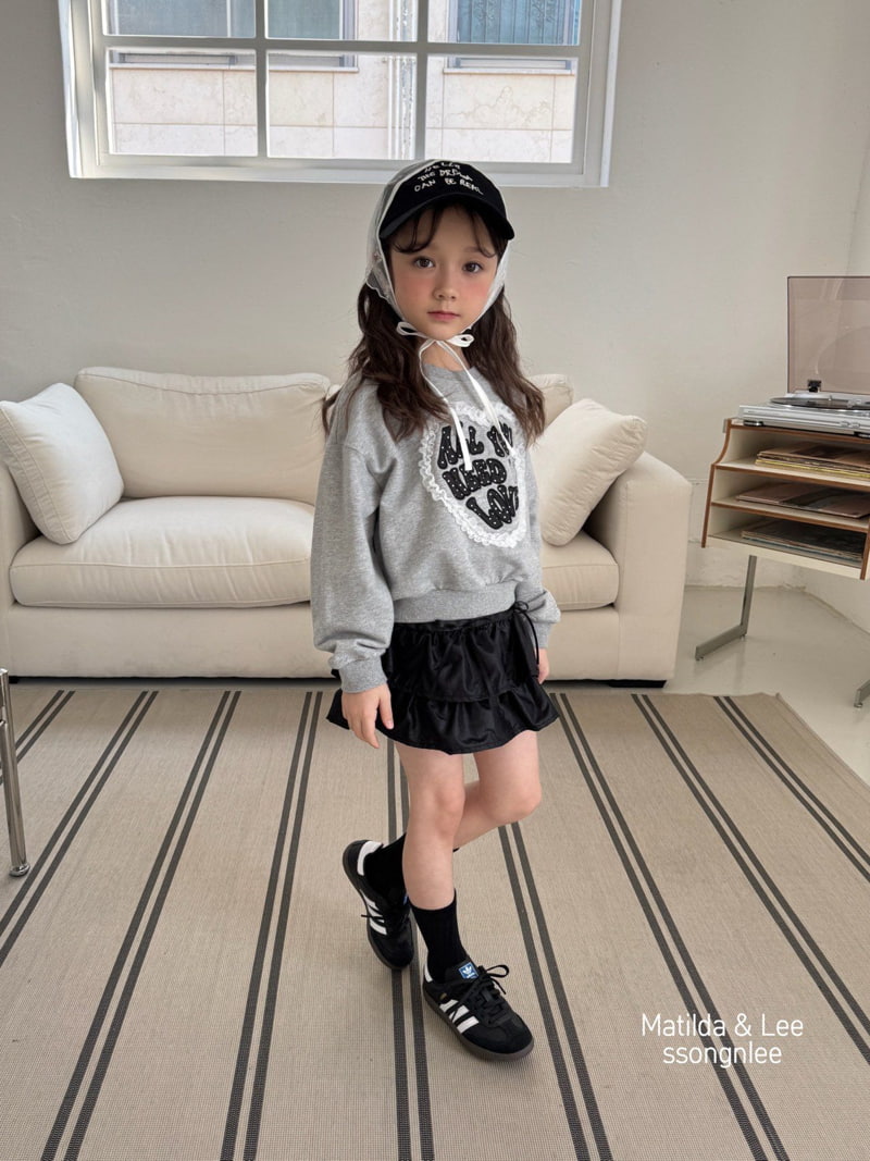 Matilda & Lee - Korean Children Fashion - #Kfashion4kids - Heart Lace Crop Sweatshirts - 9