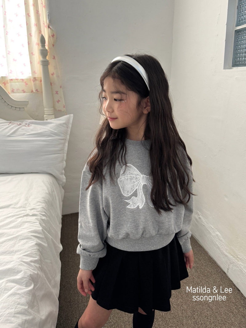 Matilda & Lee - Korean Children Fashion - #Kfashion4kids - Lace Ribbon Crop Sweatshirts - 10