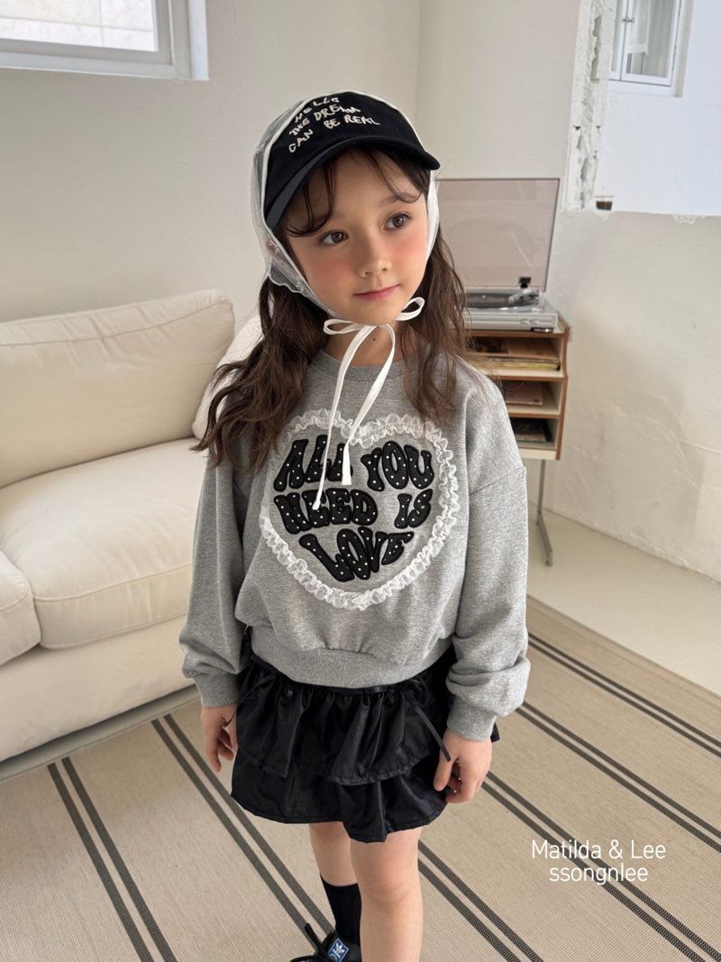 Matilda & Lee - Korean Children Fashion - #childofig - Heart Lace Crop Sweatshirts