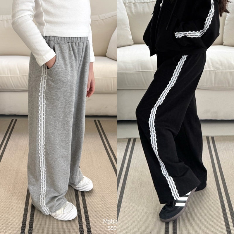 Matilda & Lee - Korean Children Fashion - #childofig - Lace Straight Pants