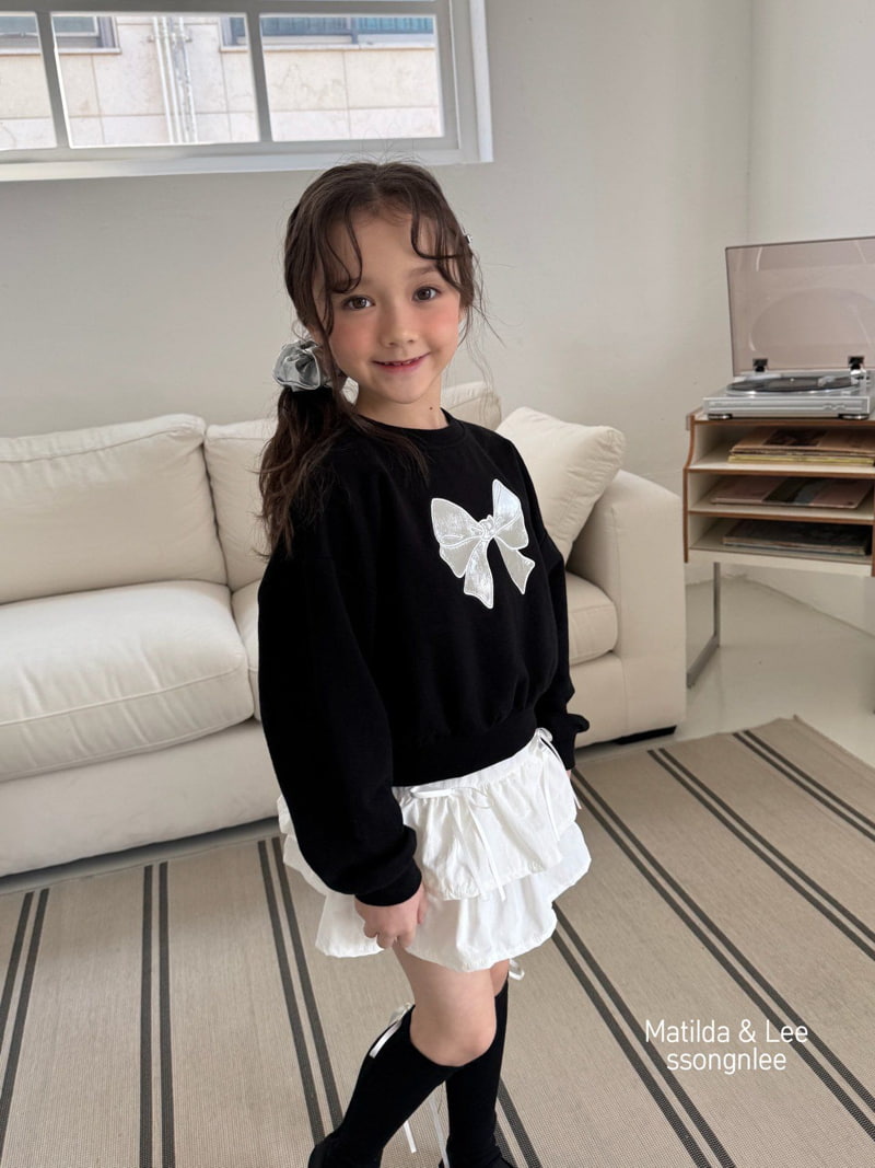 Matilda & Lee - Korean Children Fashion - #childofig - Ribbon Embroidery Cropped Sweatshirts - 5