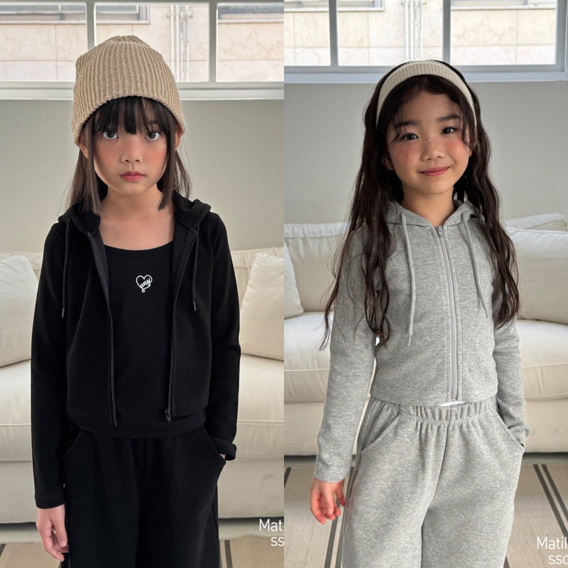 Matilda & Lee - Korean Children Fashion - #childofig - Ribbed Hood Zip-up Jacket