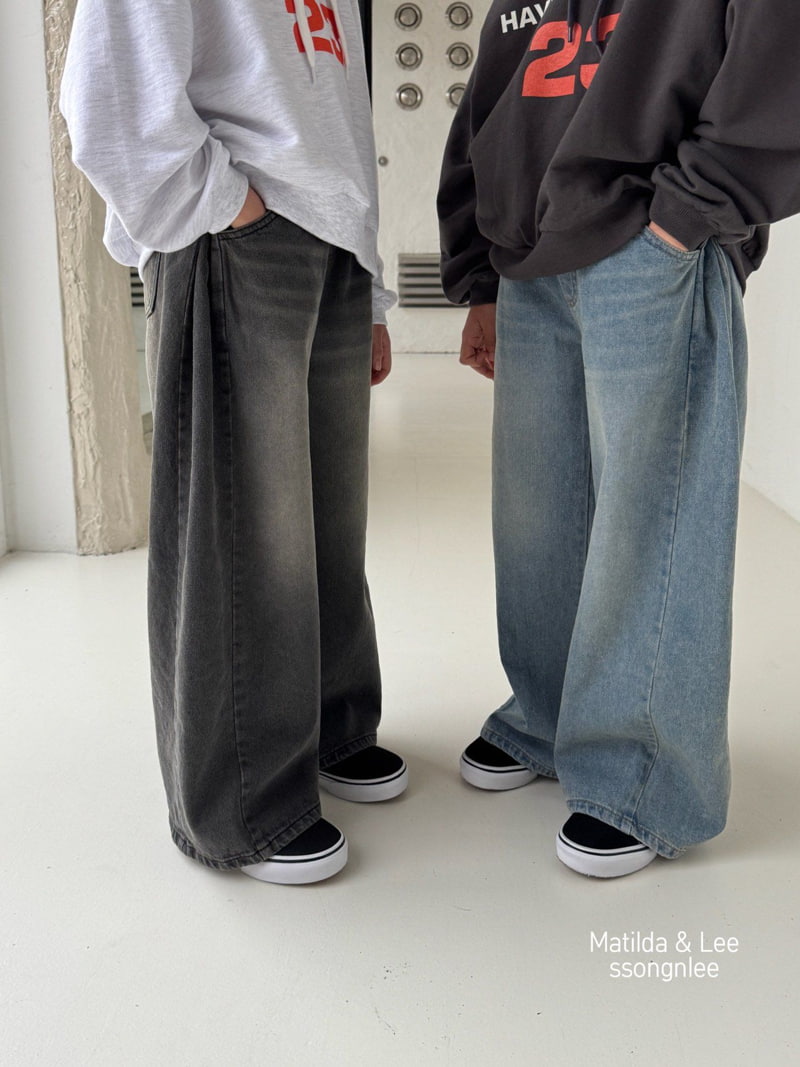 Matilda & Lee - Korean Children Fashion - #childofig - Maxi Wide Denim Pants 2