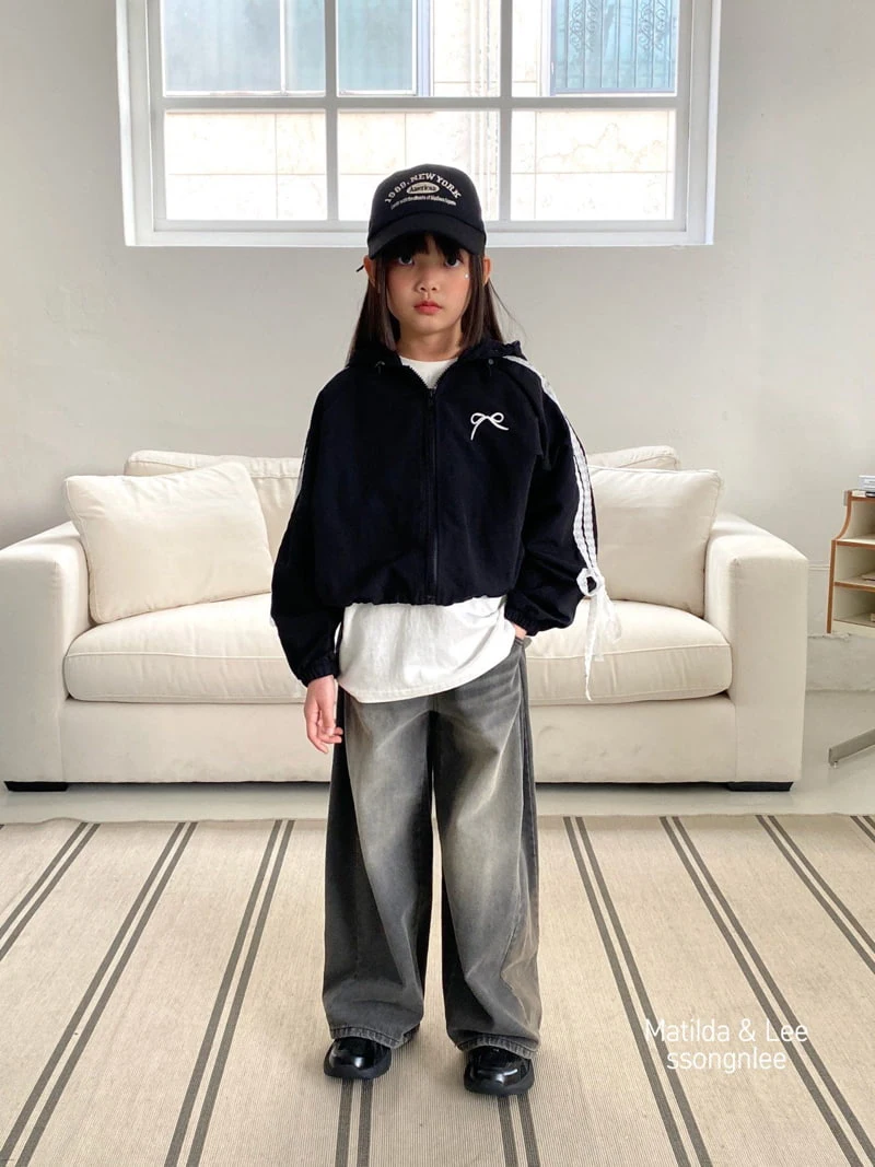 Matilda & Lee - Korean Children Fashion - #childrensboutique - Ribbon Lace Hooded Check Jumper - 12