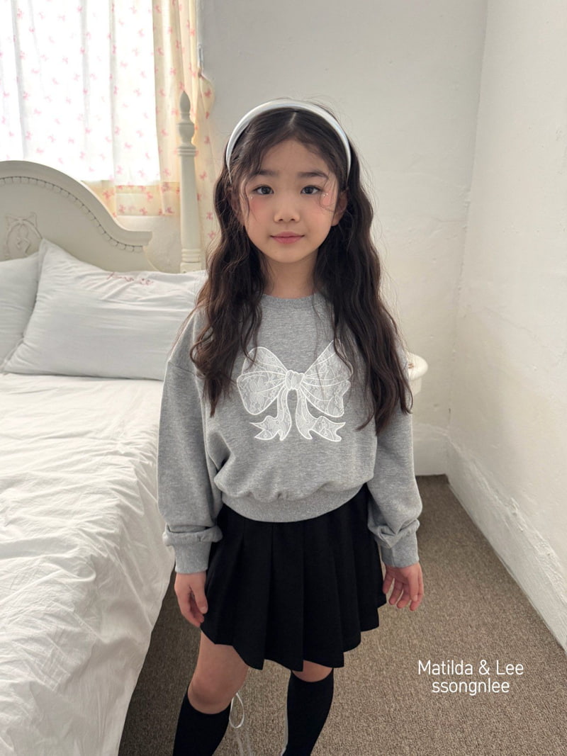 Matilda & Lee - Korean Children Fashion - #childrensboutique - Lace Ribbon Crop Sweatshirts - 3