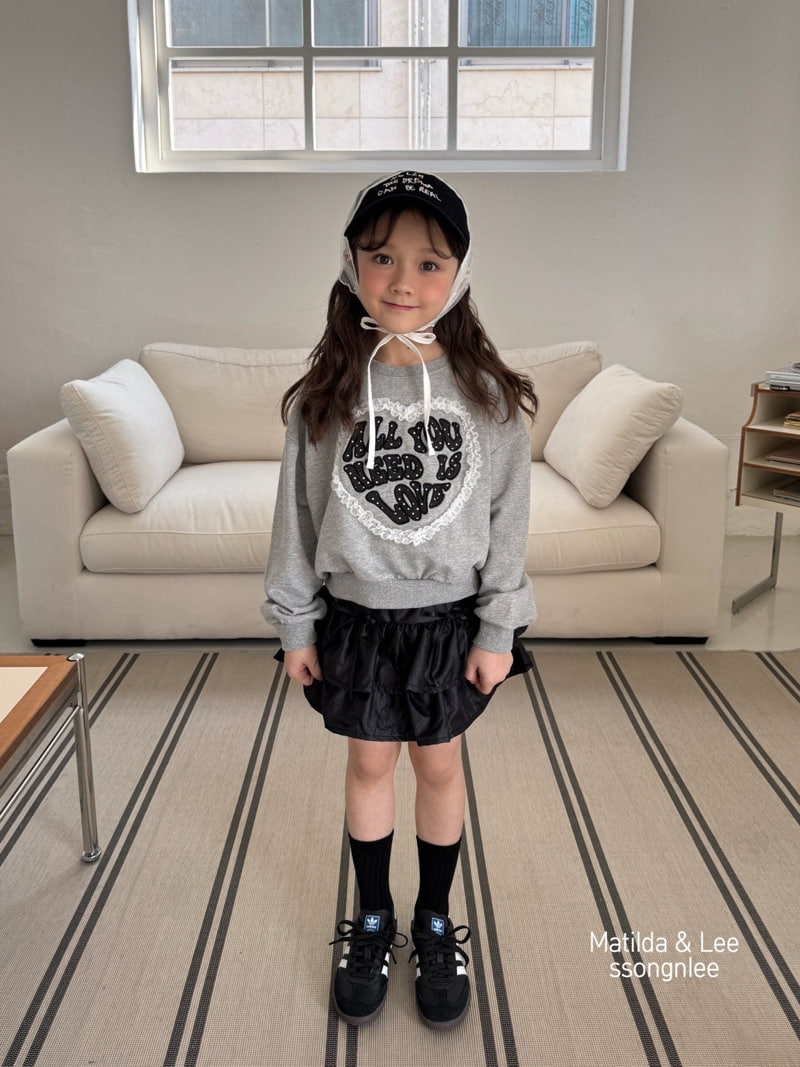 Matilda & Lee - Korean Children Fashion - #designkidswear - Heart Lace Crop Sweatshirts - 3