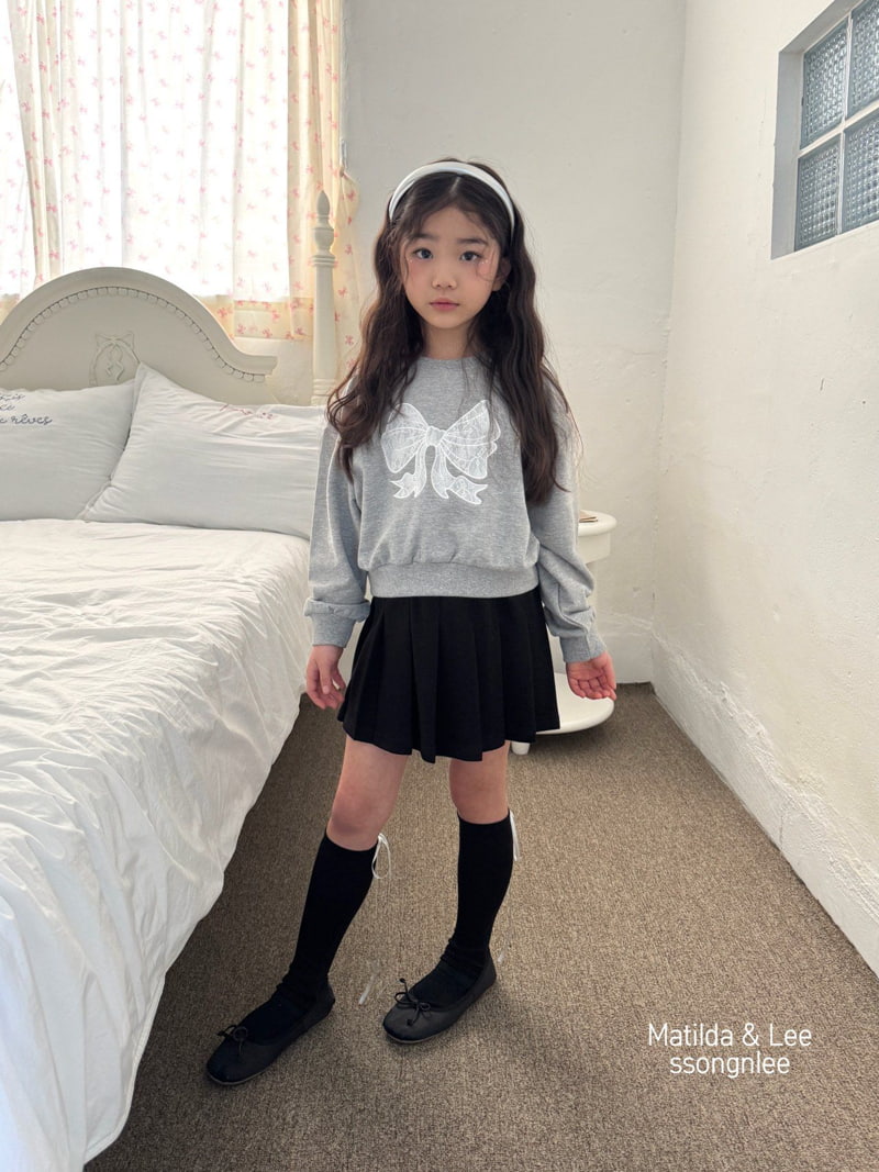 Matilda & Lee - Korean Children Fashion - #childrensboutique - Lace Ribbon Crop Sweatshirts - 4