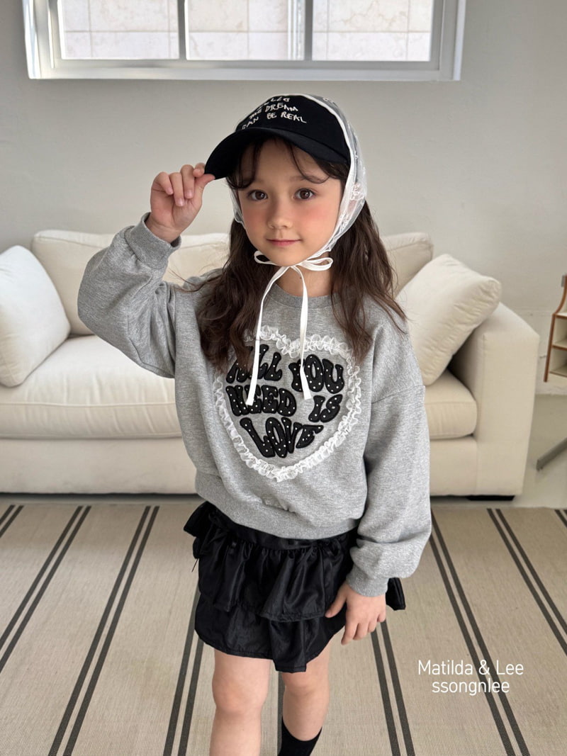 Matilda & Lee - Korean Children Fashion - #designkidswear - Heart Lace Crop Sweatshirts - 4
