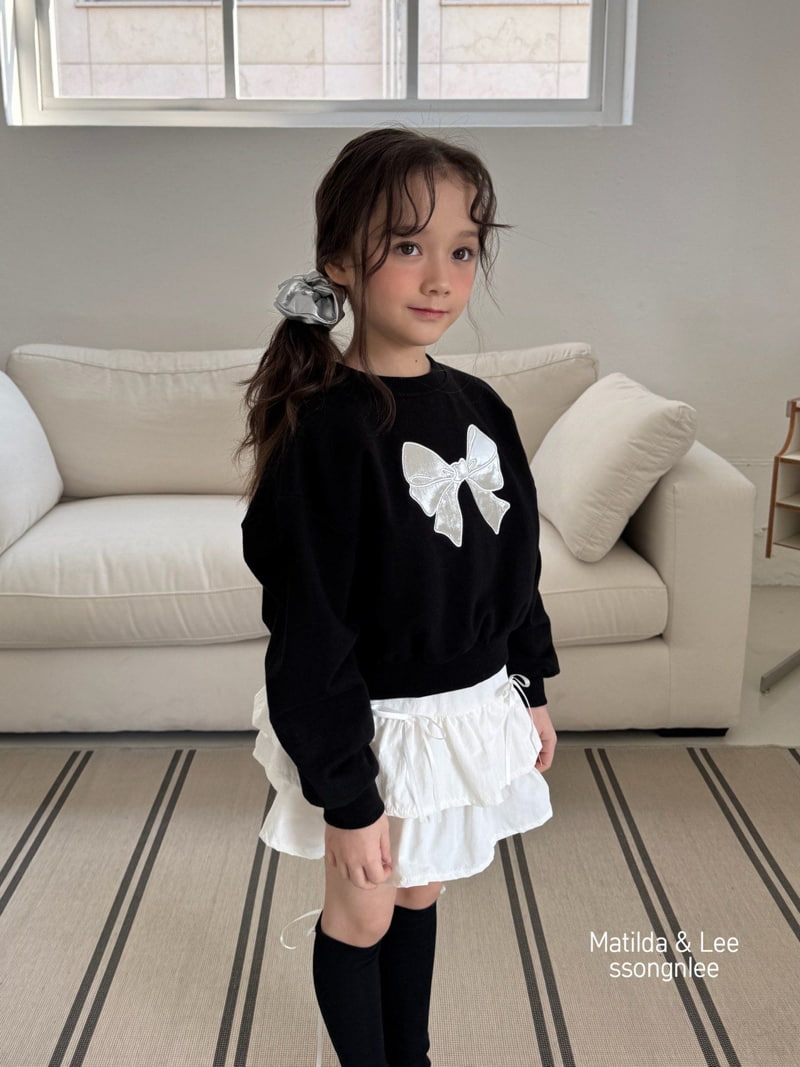 Matilda & Lee - Korean Children Fashion - #discoveringself - Ribbon Embroidery Cropped Sweatshirts - 8